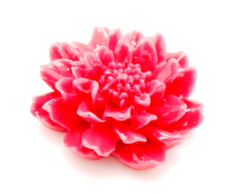Cabochon květina 24mm - barva  jahodová 1kus