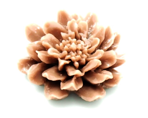 Cabochon květina 24mm - barva světlá káva 1kus