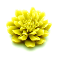 Cabochon květina 24mm - barva žlutozelená  1kus