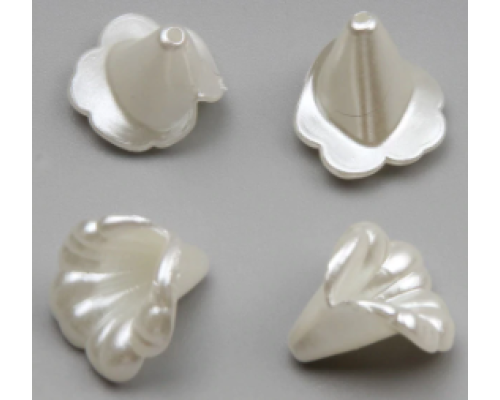 Akrylové korálky imitace voskových perel, kala 14mm  - smetanově bílá 10ks