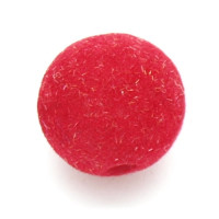 Semišový korálek - tmavě červený 1 kus