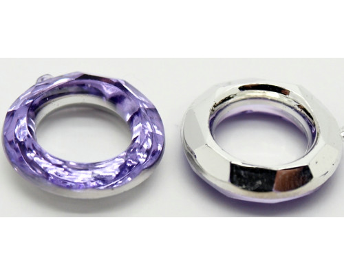 Pryskyřičný broušený  cabochon, kruh 14mm - barva fialová lila 1kus