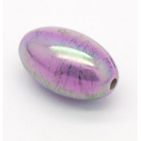 Akrylové korálky s UV barvou, oliva velká - fialová Mauve 1ks