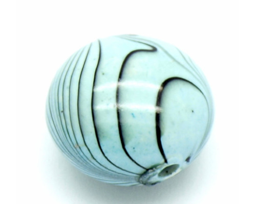 Akrylové korálky lentilka - světle modrá zebra 1ks