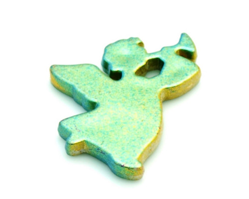 Akrylové korálky anděl - zelenozlatá 1ks