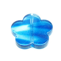 Akrylové korálky kytka - modré žíhání 4ks