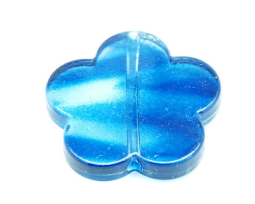 Akrylové korálky kytka - modré žíhání 4ks