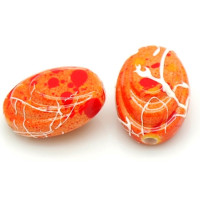 Akrylové korálky lastura - oranžová 4 ks