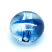 Akrylové korálky lentilka - modré žíhání 4 ks