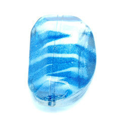 Akrylové korálky mnohostěn - modré žíhání 4 ks