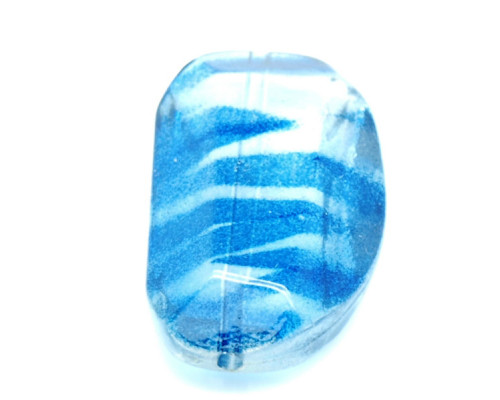 Akrylové korálky mnohostěn - modré žíhání 4 ks