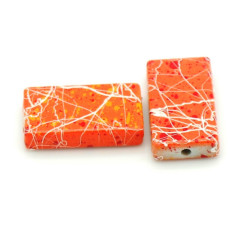 Akrylové korálky obdélník - oranžový 4 ks