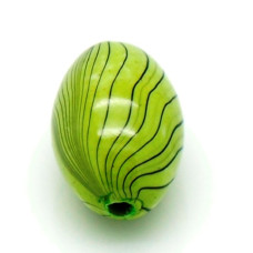 Akrylové korálky oliva - zelená zebra 4 ks