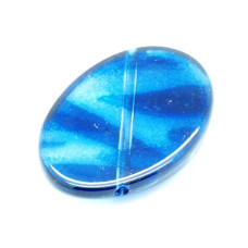 Akrylové korálky ovál - modré žíhání 4 ks