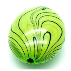Akrylové korálky ovál větší - zelená zebra 4 ks