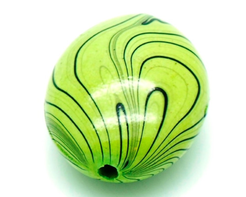 Akrylové korálky ovál větší - zelená zebra 4 ks