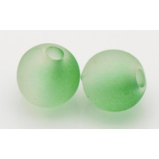 Akrylové korálky pogumované kulaté 9mm - zelená frozen  4ks