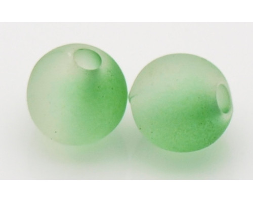 Akrylové korálky pogumované kulaté 9mm - zelená frozen  4ks