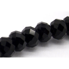 Rondelka 4x3mm, fazetovaná - barva černá, 10 kusů
