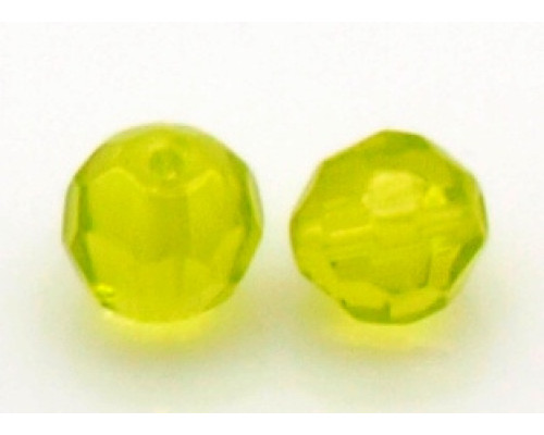 Broušený korálek 6mm, skleněný,zelená Lime, 10ks