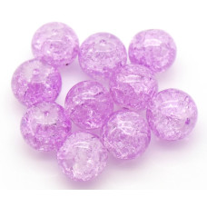 Praskané perly - 4mm, barva fialová, 30ks