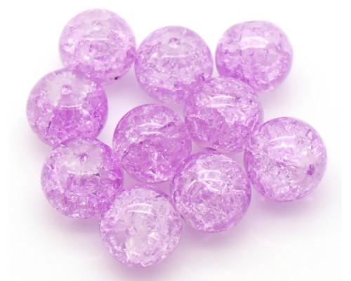 Praskané perly - 4mm, barva fialová, 30ks