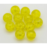 Praskané perly - 8mm, žlutá, 10ks