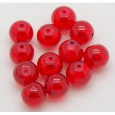 Praskané perly - 8mm, červená, 10ks