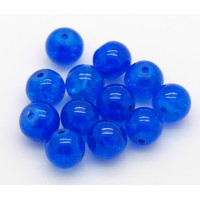 Praskané perly - 8mm, zářivá modrofialová, 10ks