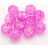 Praskané perly - 8mm, růžová, 10ks