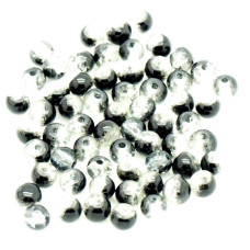 Praskané perly - 4mm, černá/transparentní, 30ks