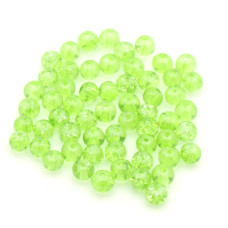 Praskané perly - 4mm, barva zelená kiwi, 30ks