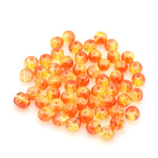 Praskané perly - 4mm, barva oranžovožlutá, 30ks
