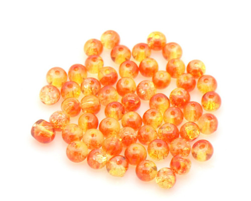 Praskané perly - 4mm, barva oranžovožlutá, 30ks