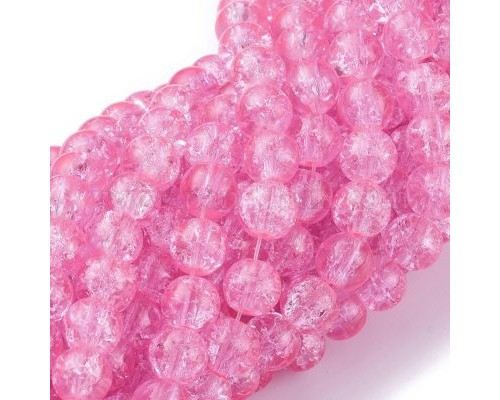 Praskané perly - 10mm, růžová, 10ks