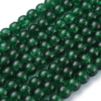 Praskané perly - 10mm, tmavá zelená, 10ks