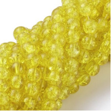 Praskané perly - 10mm, žlutá, 10ks