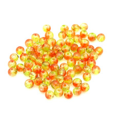Praskané perly - 4mm, barva zelenooranžová, 30ks
