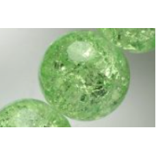 Praskané perly - 10mm, světlá zelená, 10ks