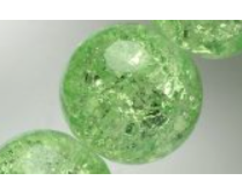 Praskané perly - 4mm, barva zelená světlá, 30ks