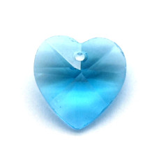 Broušený přívěsek srdce - barva azurově modrá 1ks