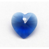 Broušený přívěsek srdce - barva tmavě modrá 1ks