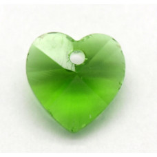 Broušený přívěsek srdce - barva zelená 1ks