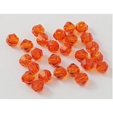 Broušená sluníčka 4mm, 20ks, barva orange red - Imitace crystallized