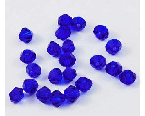 Broušená sluníčka 4mm, 20ks, barva royal bllue - Imitace crystallized