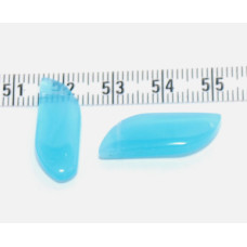 Korálek skleněný lupínek esíčko- barva mléčná modrá 2ks