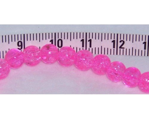 Praskané perly - 6mm, barva růžová, 10ks