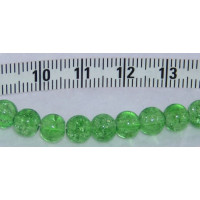Praskané perly - 6mm, barva zelená, 10ks