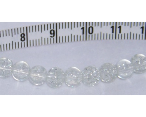 Praskané perly - 6mm, čirá, 10ks