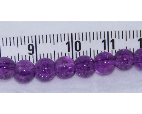 Praskané perly - 6mm, tmavá fialová, 10ks